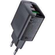 Зарядное устройство ACEFAST A78 Fast Charge Wall Charger GaN PD20W (1xUSB-C + 1xUSB-A) Black
