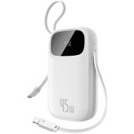Повербанк BASEUS EnerFill FC31 Qpow 3 Power Bank with Built-in USB-C + iP Cables 45W 20000mAh White (E0028D01)