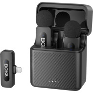 Беспроводной петличный микрофон BOYA BY-V3 2.4 GHz Dual-Channel Wireless Microphone Lightning Black