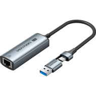 Адаптер VENTION USB Type-C/USB-A - Ethernet RJ45 1000Mb Gray (CFQHB)