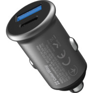 Автомобильное зарядное устройство COLORWAY 1xUSB-C, 1xUSB-A, PD3.0, QC3.0, 38W Gray (CW-CHA065PD-GR)