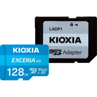 Карта памяти KIOXIA (Toshiba) microSDXC Exceria G3 128GB UHS-I U3 V30 A2 Class 10 + SD-adapter (LMEX3L128GG2)