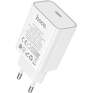 Зарядное устройство HOCO C143A Benefit 1xUSB-C, PD20W White w/Type-C cable (6942007652063)