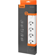Сетевой фильтр VIDEX Oncord White, 5 розеток, 5м (VF-PD55-W)