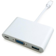 Порт-репликатор EXTRADIGITAL USB-C to 1xUSB3.0, 1xVGA, 1xUSB-C PD (KBV1690)