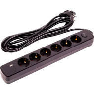 Сетевой фильтр POWERPLANT YS-N6086/7c Black, 6 розеток, 2xUSB-C, 1xUSB, 7м (EX610686)