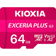 Карта памяти KIOXIA (Toshiba) microSDXC Exceria Plus G3 64GB UHS-I U3 V30 A2 Class 10 (LMPL3M064GG2)