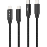 Комплект из 2 кабелей CHOETECH XCC-1060 USB-C to USB-C PD3.1 240W 1m/2m Black