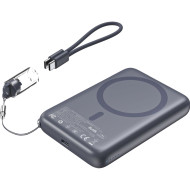 Повербанк с беспроводной зарядкой CHOETECH B862 22.5W 1xUSB-C, PD3.0, QC3.0 10000mAh Gray
