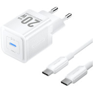 Зарядное устройство VENTION 1xUSB-C GaN Wall Charger 20W White w/Type-C cable (TZ-FEPW0-EU-01)
