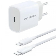 Зарядное устройство VENTION 1xUSB-C Wall Charger 20W White w/Type-C cable (G16W0-EU)