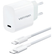 Зарядное устройство VENTION 1xUSB-C Wall Charger 30W White w/Type-C cable (G18W0-EU)