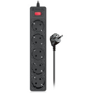 Сетевой фильтр REAL-EL RS-Protect 505 Black, 5 розеток, 5м (EL122300046)