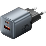Зарядное устройство VENTION 1xUSB-C, 1xUSB-A GaN Charger 30W Gray (FEWH0-EU)