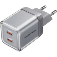 Зарядное устройство VENTION 2xUSB-C GaN Charger 45W Transparent Gray (FCFH0-EU)