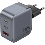 Зарядное устройство VENTION 2xUSB-C, 1xUSB-A GaN Charger 70W Gray (FEXH0-EU)