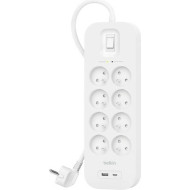 Сетевой фильтр BELKIN SRB003 White, 8 розеток, 1xUSB-C, 1xUSB, 2м (SRB003CA2M)