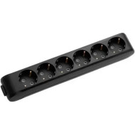 Розеточный блок с заземлением PANASONIC X-Tendia WLTB04602BL-UA Black, 6 розеток