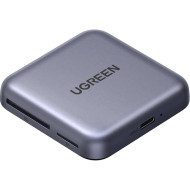 Кардридер UGREEN CM898 3-IN-1 Magnetic Type-C TF/SD 4.0 Card Reader + PD 100W Gray (65095)