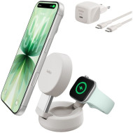 Беспроводное зарядное устройство BELKIN UltraCharge Pro 2-in-1 Convertible Magnetic Charging Dock Sand (WIZ043KQSD)