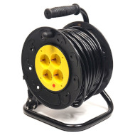 Удлинитель на катушке POWERPLANT JY-2002 Black, 4 розетки, 20м (PPRA10M200S4)