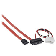 Кабель-переходник CABLEXPERT SATA to SATA Slimline 45см Red (CC-MSATA-001)