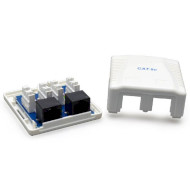 Розетка накладная CABLEXPERT 2xRJ-45 Cat.5e UTP White (NCAC-2U5E-01)