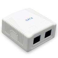 Розетка накладная CABLEXPERT 2xRJ-45 Cat.6 UTP White (NCAC-2U6-01)