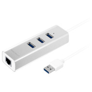 Сетевой адаптер с USB хабом MACALLY 3-Port USB 3.0 Hub with Gigabit Ethernet LAN (U3HUBGBA)