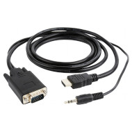 Кабель CABLEXPERT HDMI to VGA w/Audio v1.4 1.8м Black (A-HDMI-VGA-03-6)