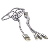 Кабель POWERPLANT USB2.0 AM/Apple Lightning/Micro-BM/Type-C 1.2м (CA910663)