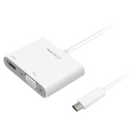 Адаптер MACALLY USB-C - HDMI/VGA White (UCVH4K)