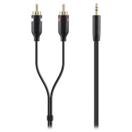 Кабель BELKIN mini-jack 3.5 мм - 2RCA 2м Black (F3Y116BT2M)