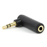 Адаптер угловой CABLEXPERT mini-jack 3.5mm Black (A-3.5M-3.5FL)