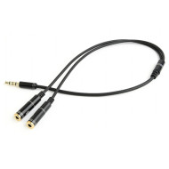 Сплиттер CABLEXPERT mini-jack 3.5mm (M) - 2xmini-jack 3.5mm (F) 0.2м Black (CCA-417M)