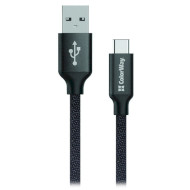 Кабель COLORWAY Nylon Braided USB to Type-C 2.1A 1м Black (CW-CBUC003-BK)