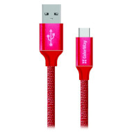 Кабель COLORWAY Nylon Braided USB to Type-C 2.1A 1м Red (CW-CBUC003-RD)