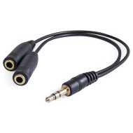 Сплиттер DEFENDER mini-jack 3.5mm (M) - 2xmini-jack 3.5mm (F) Black (63001)