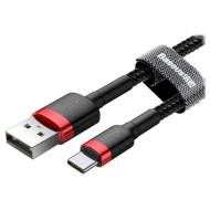 Кабель BASEUS Cafule Cable USB for Type-C 0.5м Red/Black (CATKLF-A91)