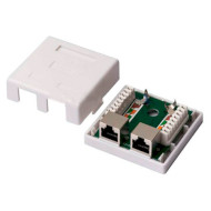 Розетка накладная KINGDA 2xRJ-45 Cat.5e STP White (KD-WP6037-C5E)