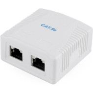 Розетка накладная CABLEXPERT 2xRJ-45 Cat.5e FTP White (NCAC-2F5E-01)