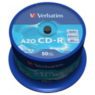 Диск CD-R VERBATIM AZO Crystal 700MB 52x 50pcs/spindle (43343)