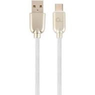 Кабель CABLEXPERT USB Type-C Premium Rubber 1м White (CC-USB2R-AMCM-1M-W)
