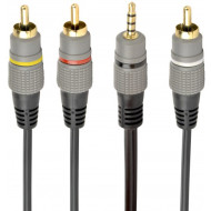Кабель CABLEXPERT mini-jack 3.5 mm - 3RCA 1.5м Black (CCAP-4P3R-1.5M)