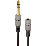 Кабель CABLEXPERT jack 6.35 mm - mini-jack 3.5 mm 0.2м Black (A-63M35F-0.2M)