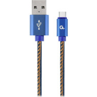 Кабель CABLEXPERT Premium Denim USB Type-C 1м Blue (CC-USB2J-AMCM-1M-BL)