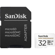 Карта памяти SANDISK microSDHC High Endurance 32GB UHS-I U3 V30 Class 10 + SD-adapter (SDSQQNR-032G-GN6IA)