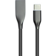 Кабель POWERPLANT USB 2.0 AM/Type-C Silicone 1м Black (CA911240)