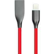 Кабель POWERPLANT USB2.0 AM/Apple Lightning Silicone Red 1м (CA911400)