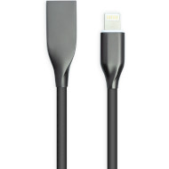 Кабель POWERPLANT USB2.0 AM/Apple Lightning Silicone Black 1м (CA911790)